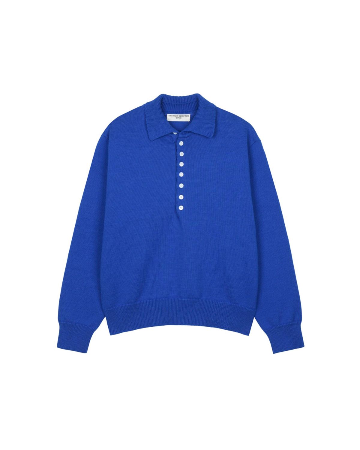 구보(GUVO) Collar Wave Knit, Blue