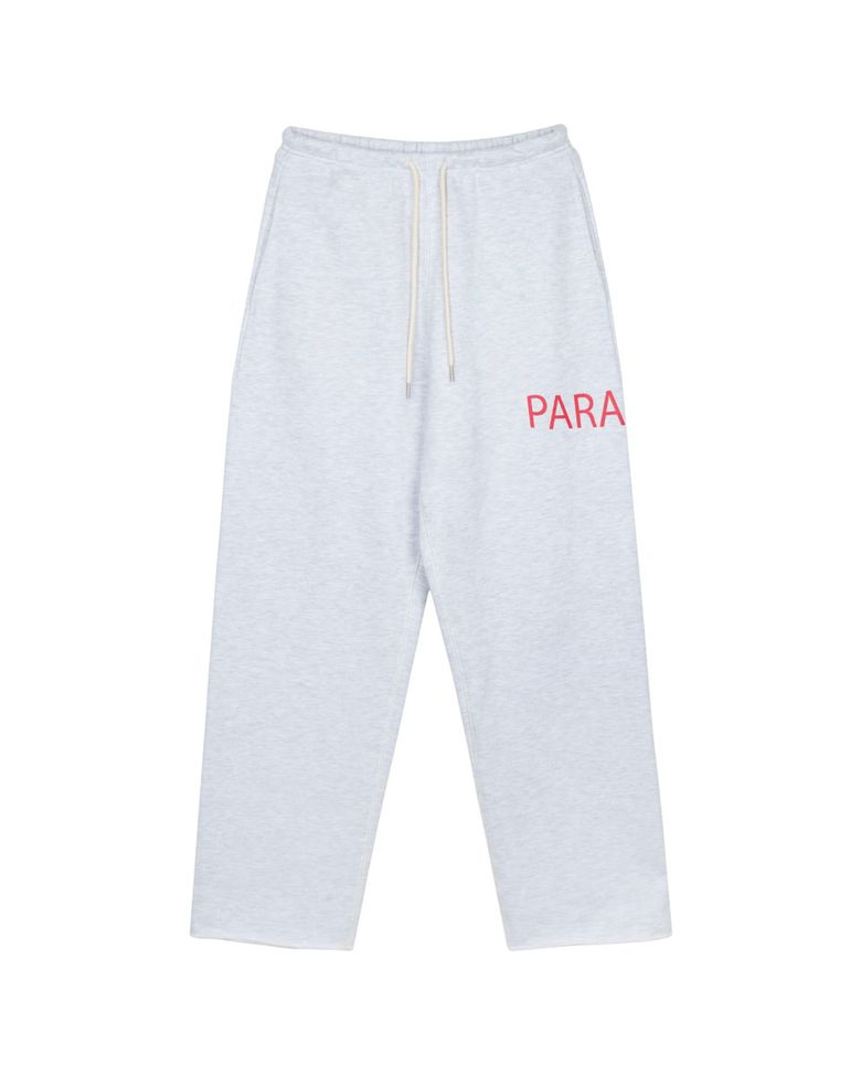 Raw edge sweat pants, white-melange