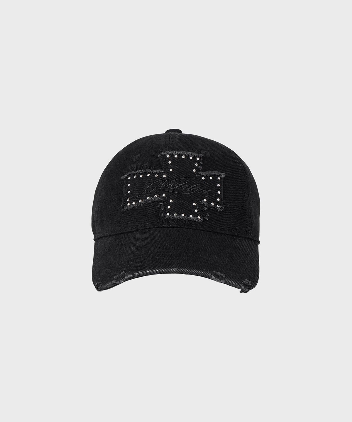 알키알카(ALKI ALKA) Distressed Patch Ball Cap (Black Denim)
