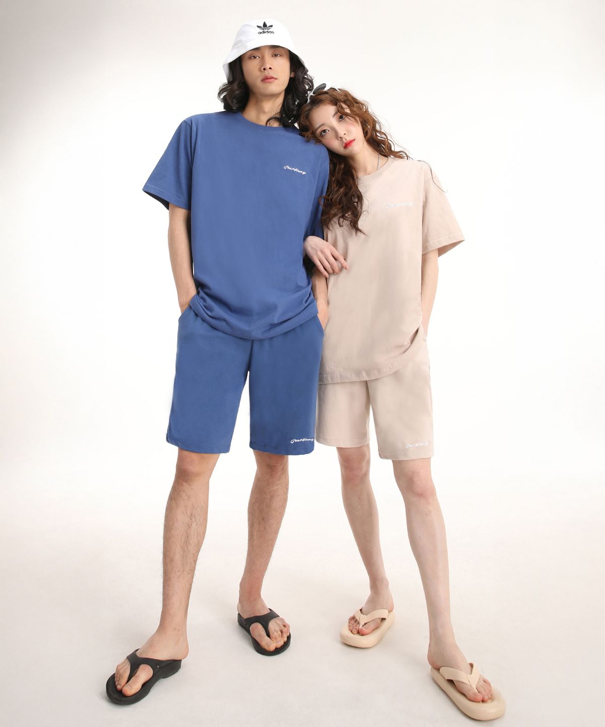 그랜피니(GRANFINNY) 자수 반팔티 트레이닝 바지 SET