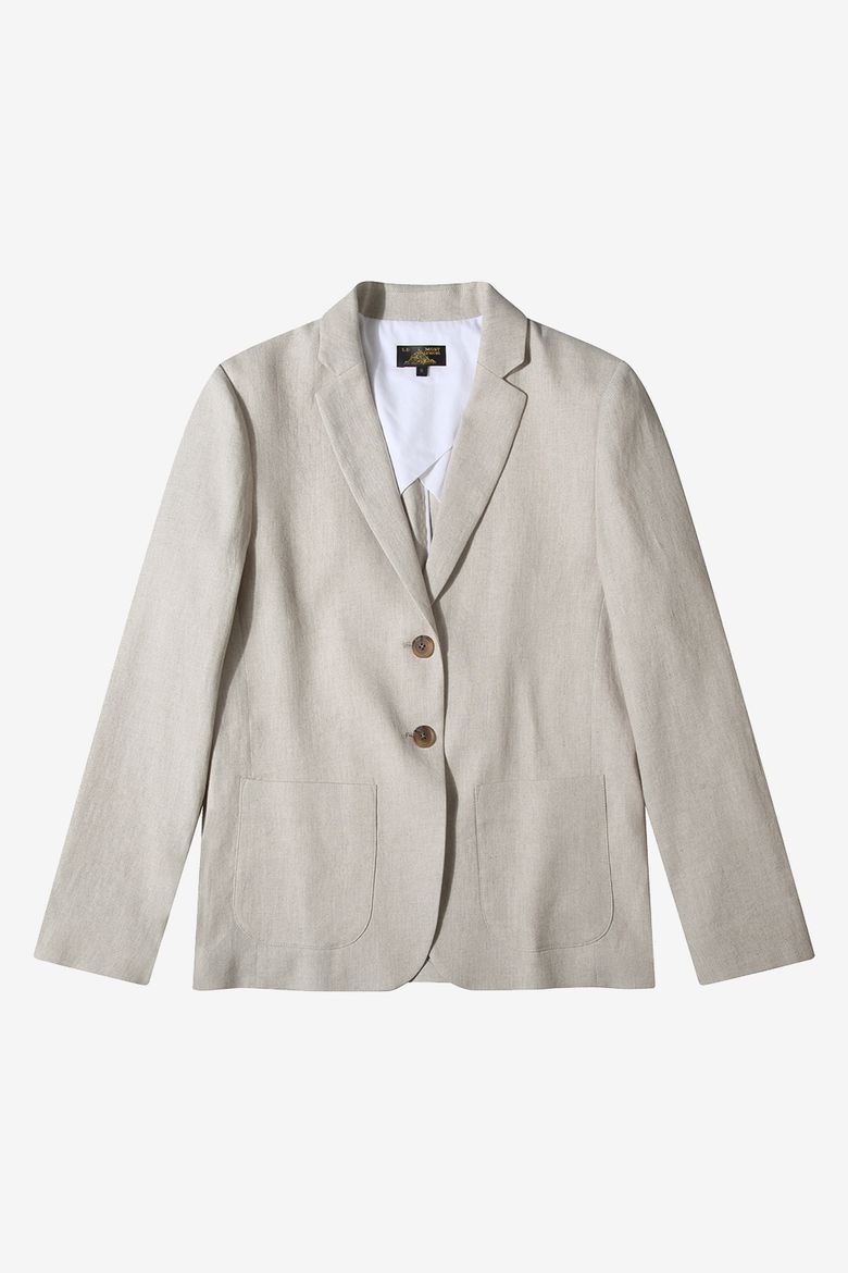 Linen tailored single jacket_beige