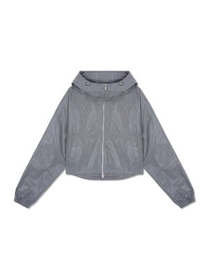 MATIN CROP HOODY COATING JUMPER IN DARK GREY