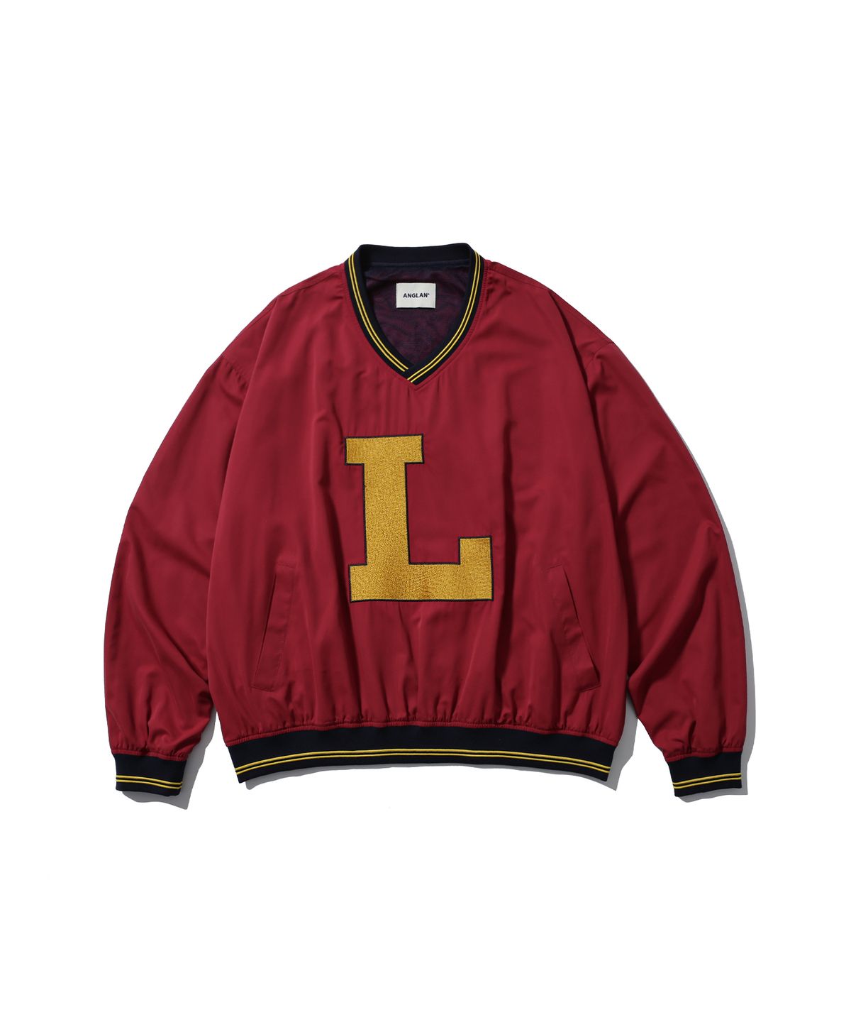 앵글런(ANGLAN) Lettermen Nylon Pullover - Red
