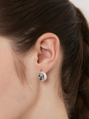 hollow form stud earring