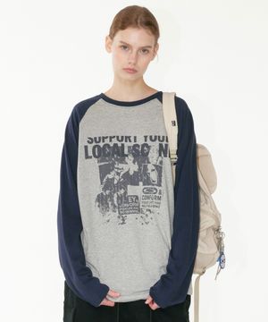 NOI1838 래글런 프린팅 롱슬리브 (네이비)