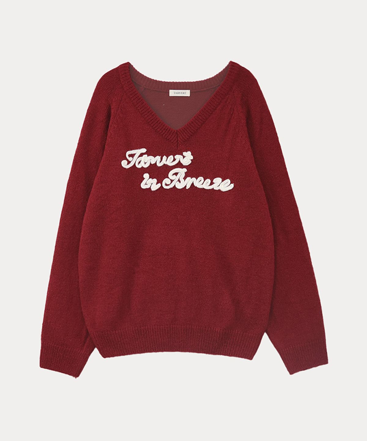 타버트(TARVERT) Loose V-Neck Knit - Red