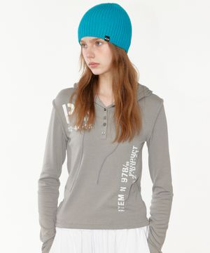 NOI1843 빈티지 버튼 후드 (그레이)