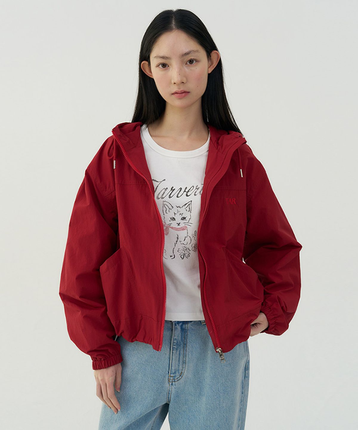 타버트(TARVERT) Cat  Lettering T-Shirt - Ivory