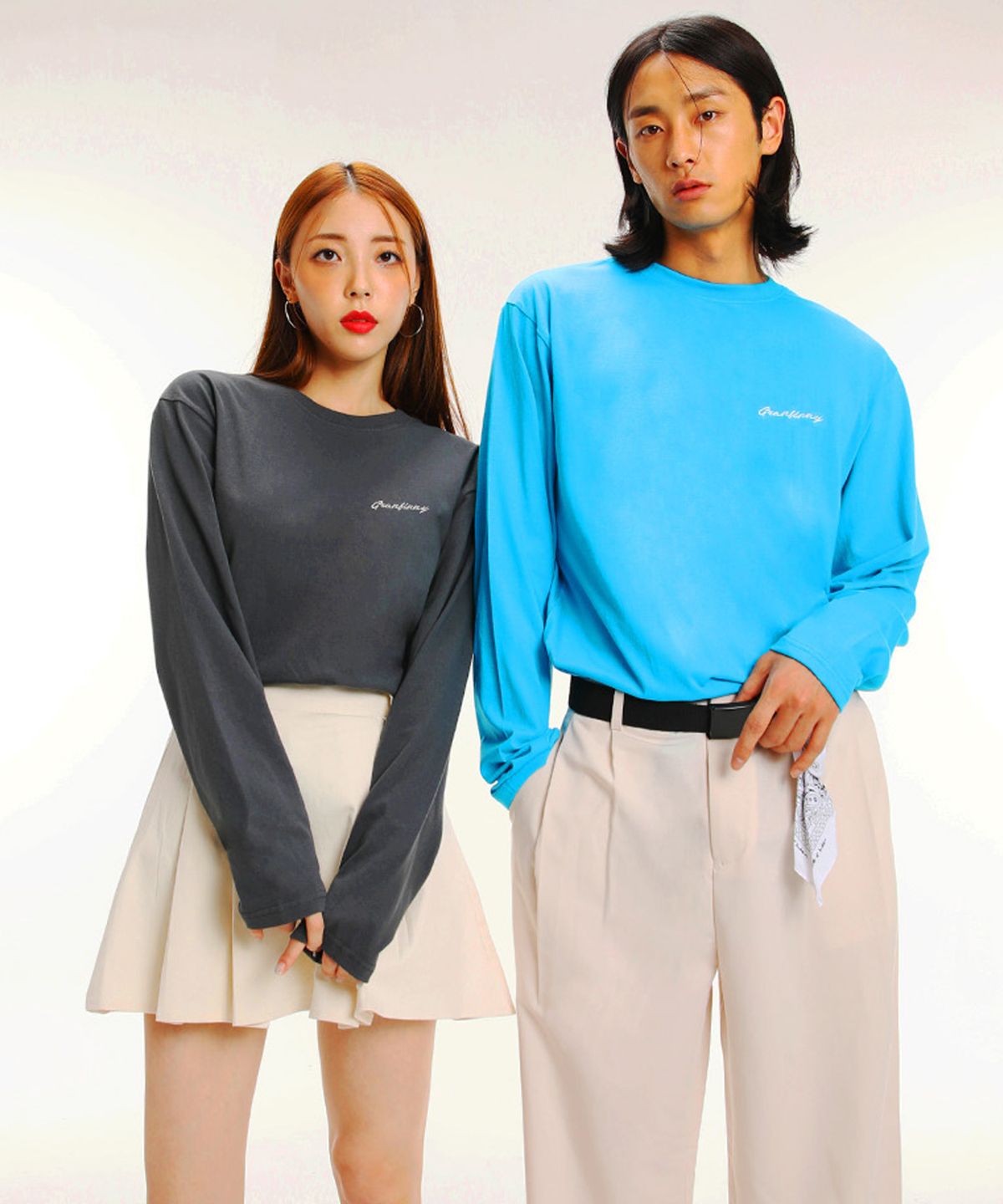 그랜피니(GRANFINNY) 롱슬리브 데일리 자수 긴팔 티셔츠 GFLT03