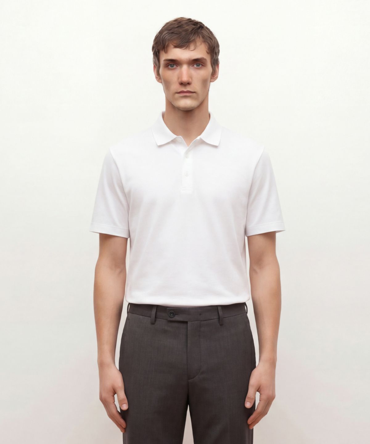 질스튜어트뉴욕 맨(JILLSTUART NEWYORK MEN) 시그니처  카라 티셔츠 - 오프화이트(JNTS6B301WT)