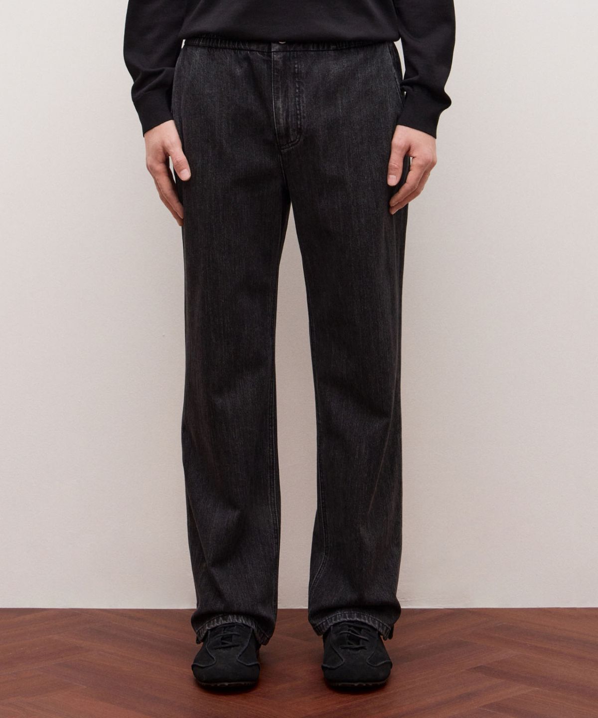 질스튜어트뉴욕 맨(JILLSTUART NEWYORK MEN) [LOUNGE-FIT] 데님 팬츠 - 블랙(JNPA6B003BK)