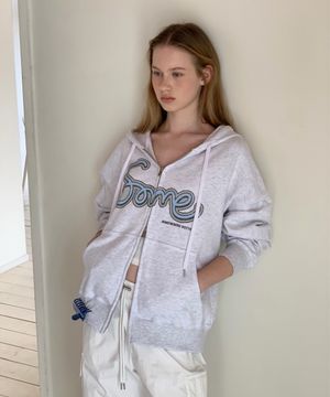 Some Logo Hoodie Zip-Up - White Melange