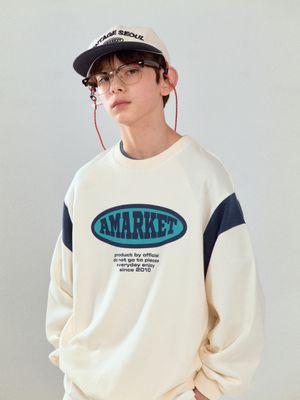 PANELLED SLEEVE SWEATSHIRT CREAM
