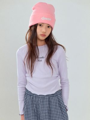 SIDE SHIRRING POINT TEE LAVENDER