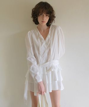 Flowy Tiered Frill Dress - White