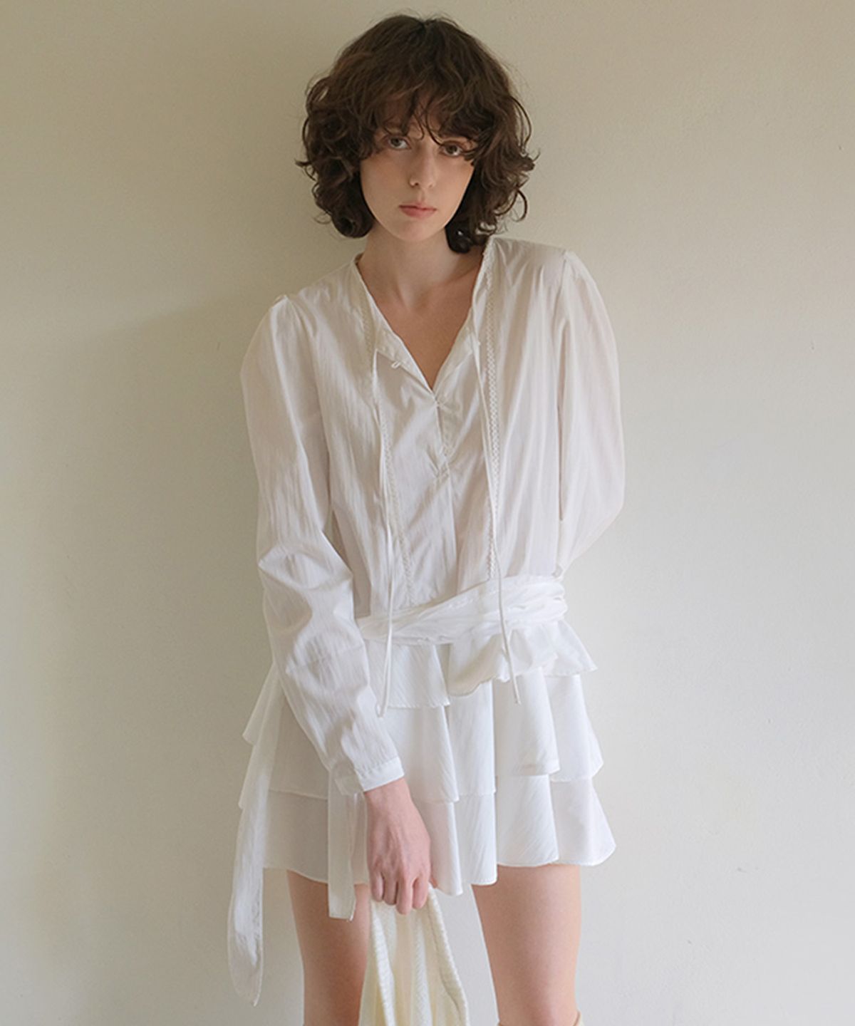타버트(TARVERT) Flowy Tiered Frill Dress - White