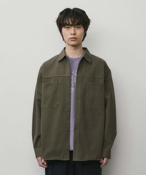 더블 포켓 워크 셔츠_KHAKI