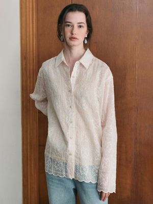 ADELINE lace oversized shirt_IVORY