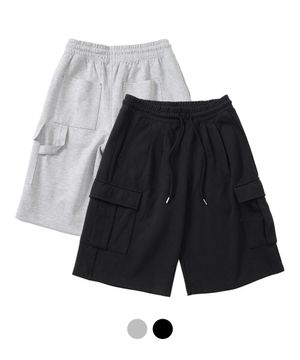 [2PACK]버뮤다 와이드 카고 스웨트 쇼츠 (2color) (카펜더 선택)
