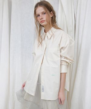 LONQUE LACE TRIMMING OVERFIT SHIRTS (BEIGE)