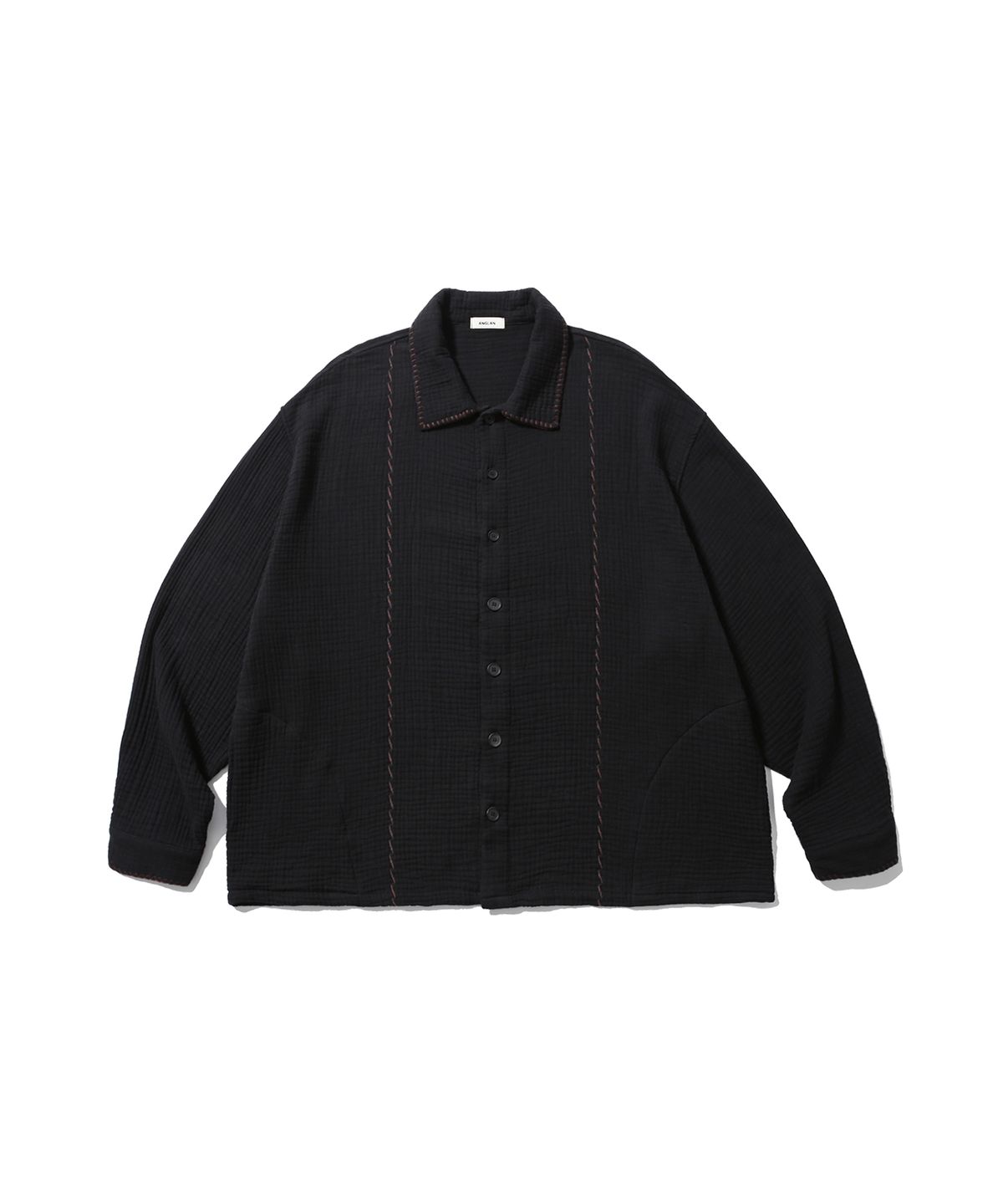 앵글런(ANGLAN) Threadwork Texture Jacket - Black