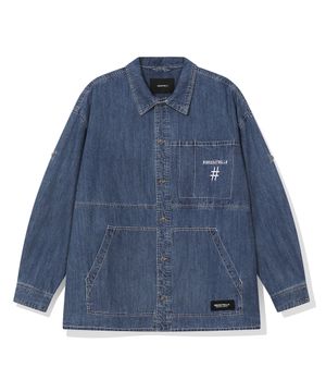 오버핏 라이트 데님 워크 셔켓(라이트 블루)