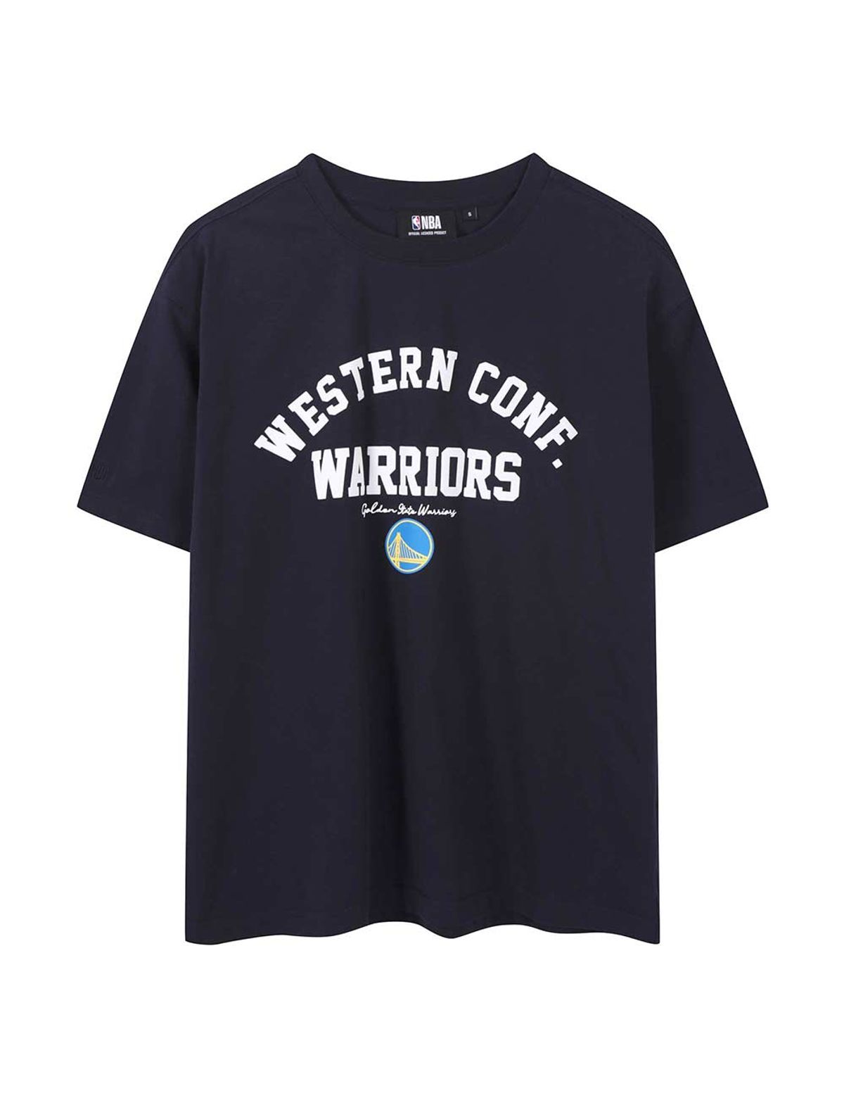 엔비에이(NBA) 어센틱 아치 레터링 반팔 티셔츠 네이비