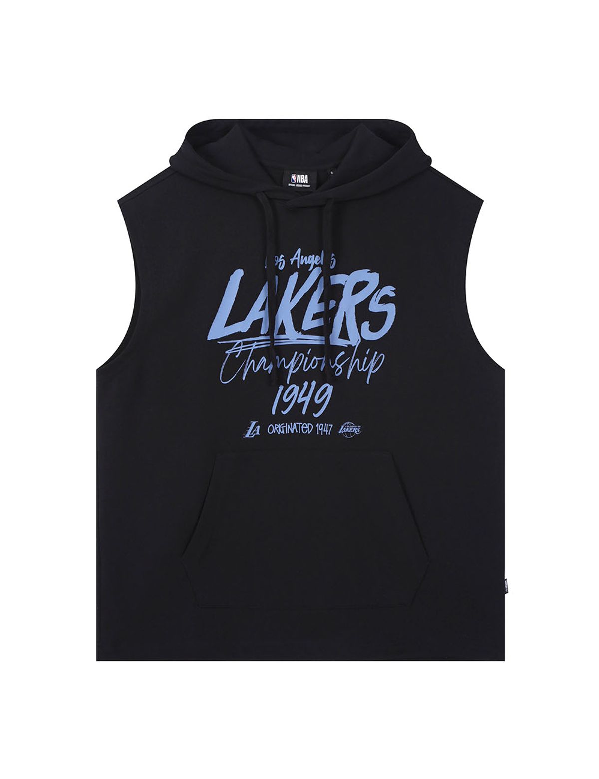 엔비에이(NBA) 레터링 후드 슬리브리스 블랙