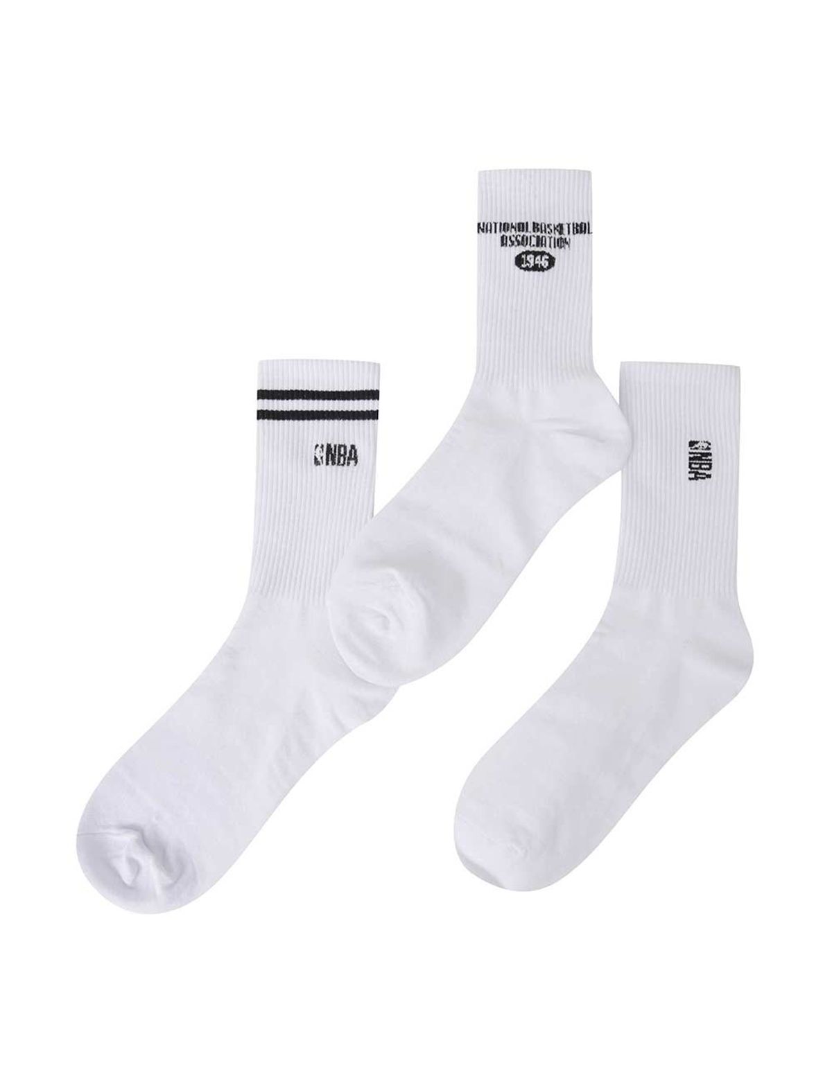엔비에이(NBA) 베이직 3PACK SET CREW SOCKS 화이트