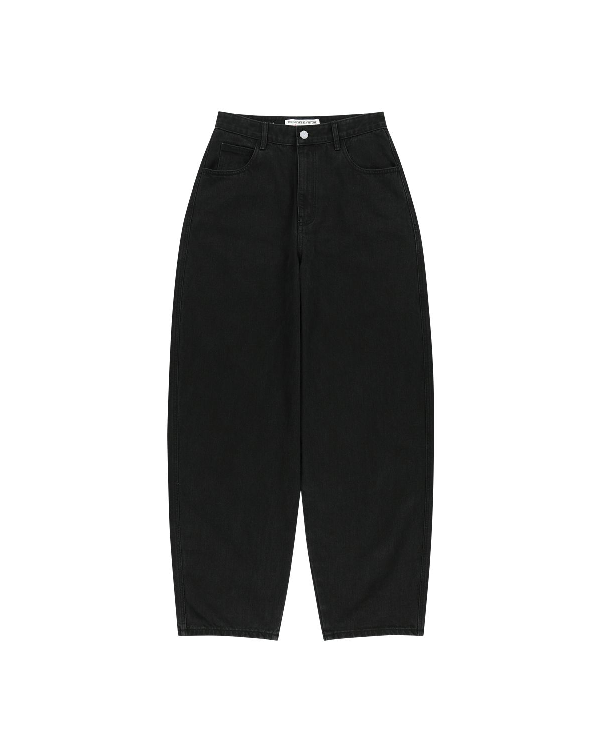 더뮤지엄비지터(THEMUSEUMVISITOR) CROSS BELT WASHED DENIM PANTS (BLACK)