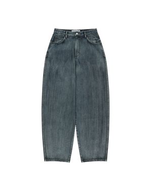 CROSS BELT WASHED DENIM PANTS (BLUE)