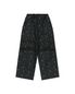 W FLORAL PARACHUTE WIDE PANTS (BLACK)