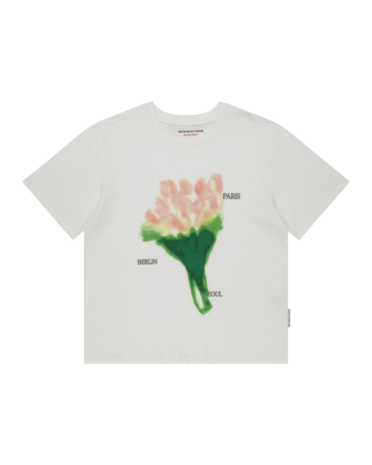 더뮤지엄비지터(THEMUSEUMVISITOR) FLOWER GRAPHIC T-SHIRTS (WHITE)