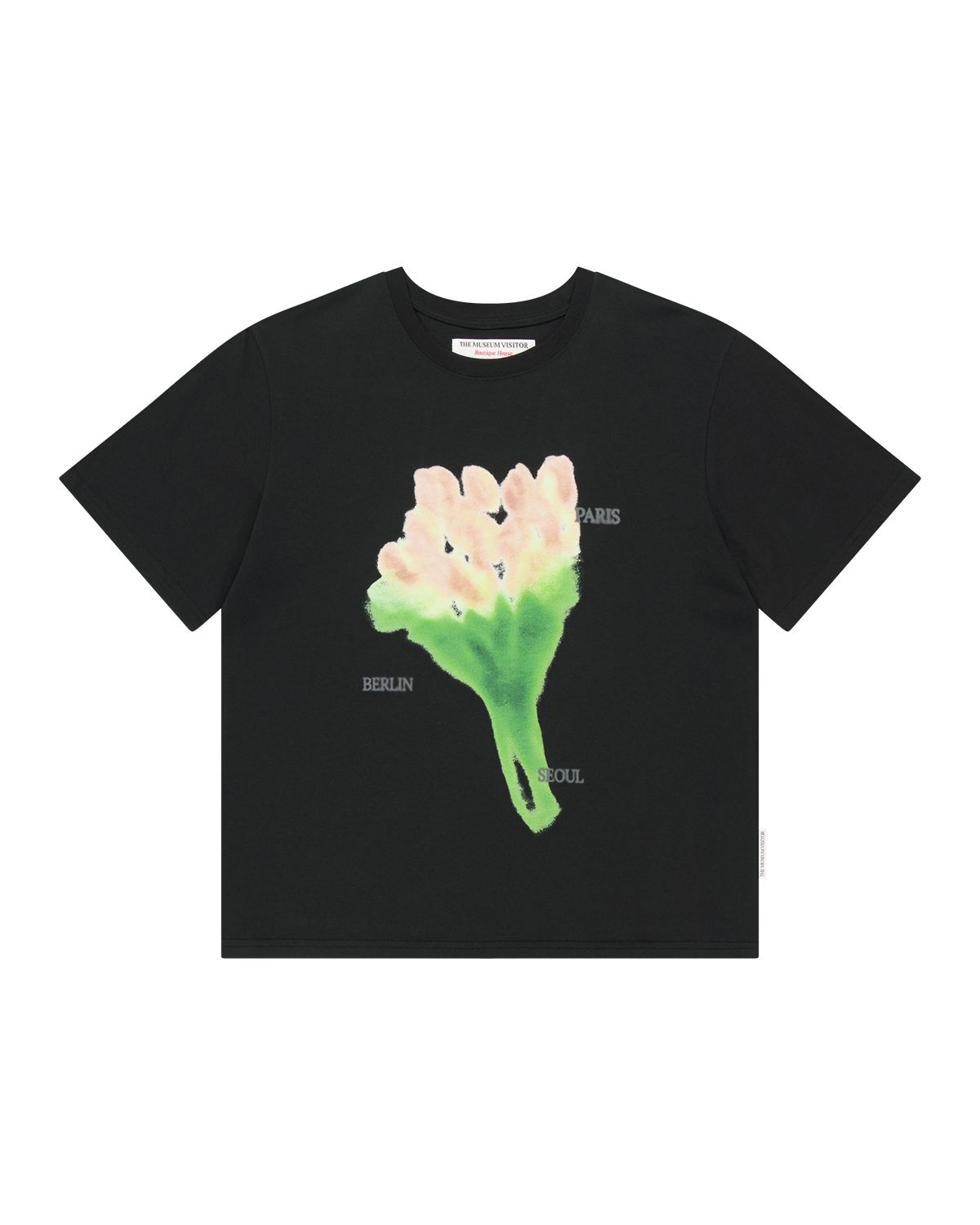 더뮤지엄비지터(THEMUSEUMVISITOR) FLOWER GRAPHIC T-SHIRTS (BLACK)