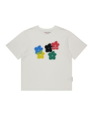 FIVE FLOWER BLUR T-SHIRTS (WHITE)