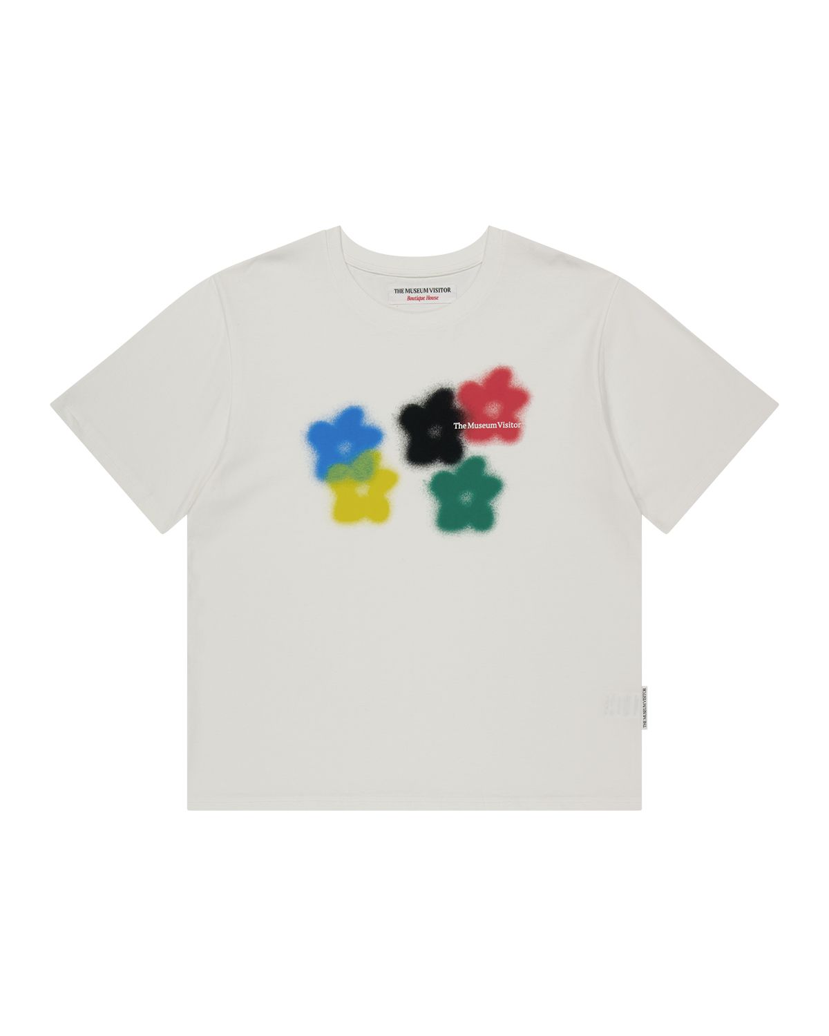 더뮤지엄비지터(THEMUSEUMVISITOR) FIVE FLOWER BLUR T-SHIRTS (WHITE)