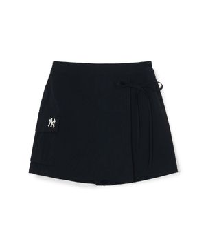 여성 고프코어 코튼터치 리본 카고 치마바지 NY (Black)