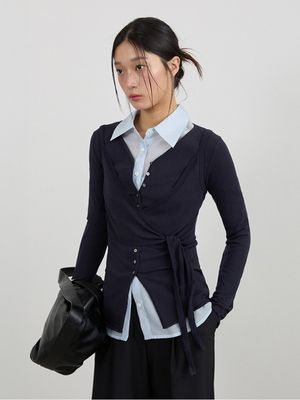 뷔스티에 랩 가디건 NV