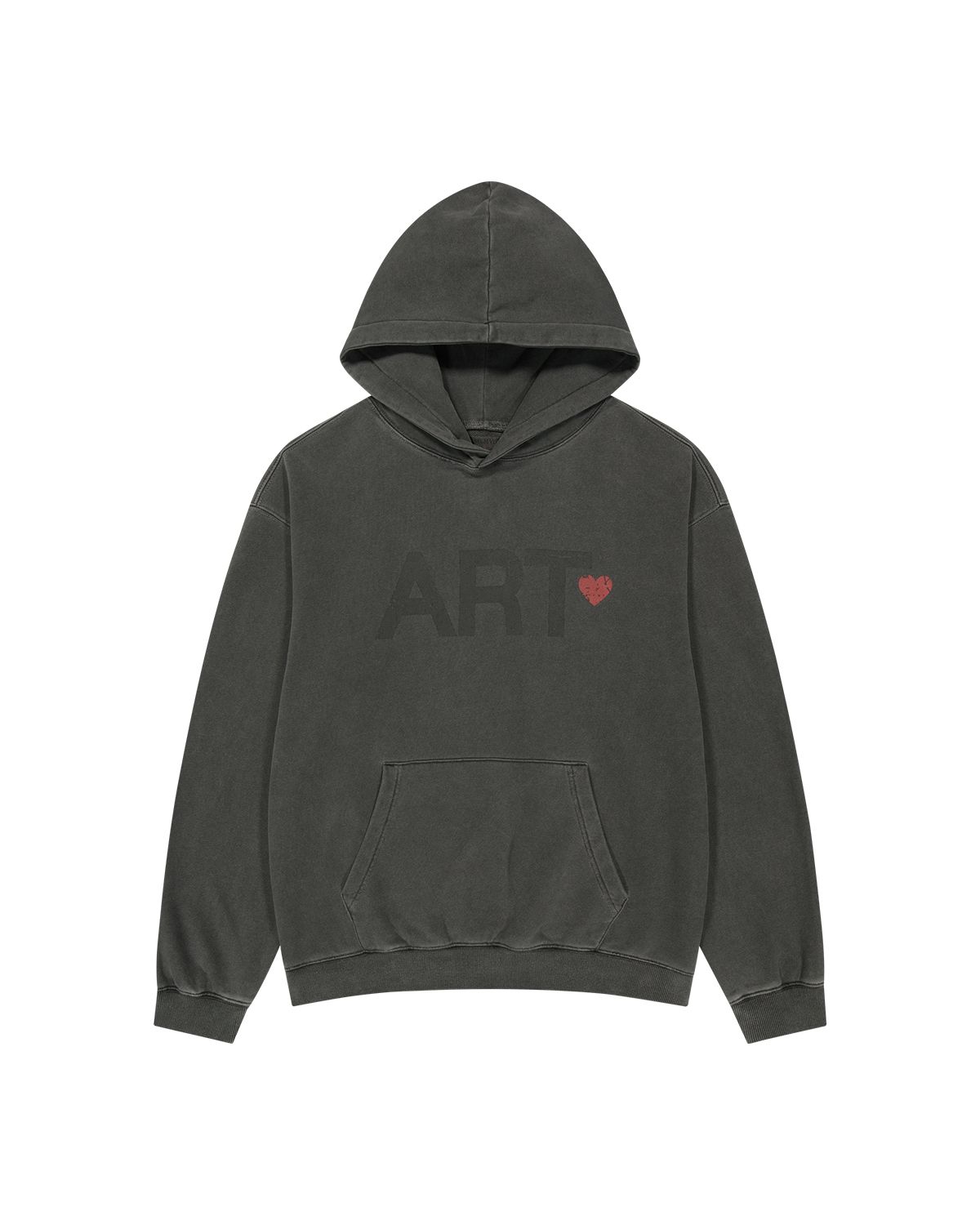 더뮤지엄비지터(THEMUSEUMVISITOR) ART PIGMENT HOODIE (CHARCOAL)
