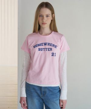 21 Square Logo Top - Light Pink