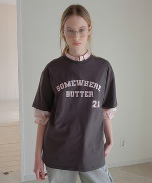 21 Square Logo Over-Fit Top - Charcoal