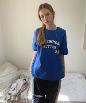 21 Square Logo Over-Fit Top - Cobalt Blue