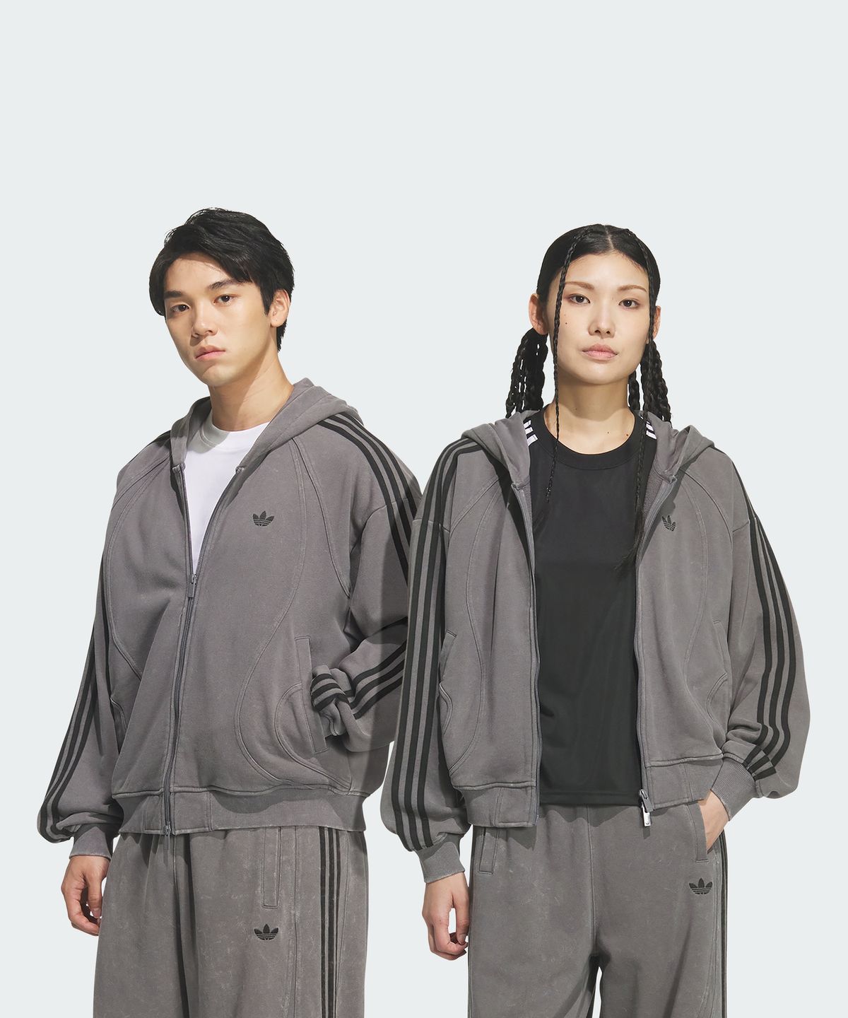 아디다스(ADIDAS) 팀가이스트 풀집 후디 - 그레이포그 / KQ5525