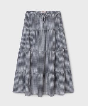 Check Long Tiered Skirt / WHWHG2441F