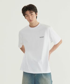 쿨 코튼 플래그 그래픽 티셔츠 화이트