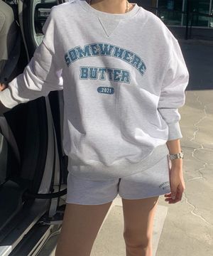 Vintage Square Logo Sweatshirt - White Melange