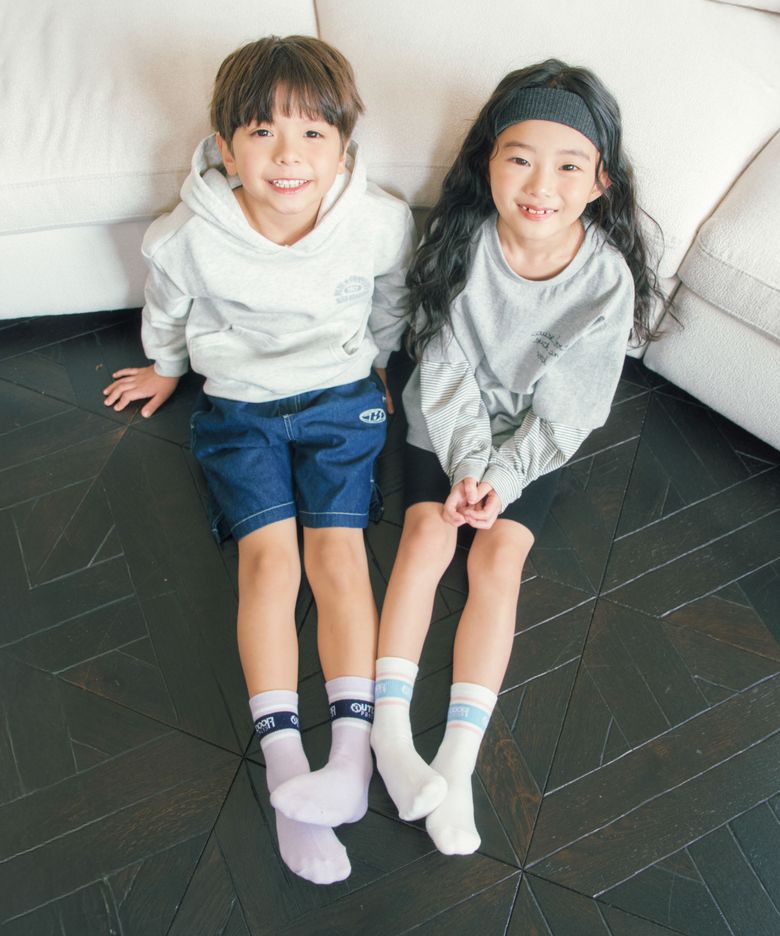 심플 중목 양말 5족 (3colors)