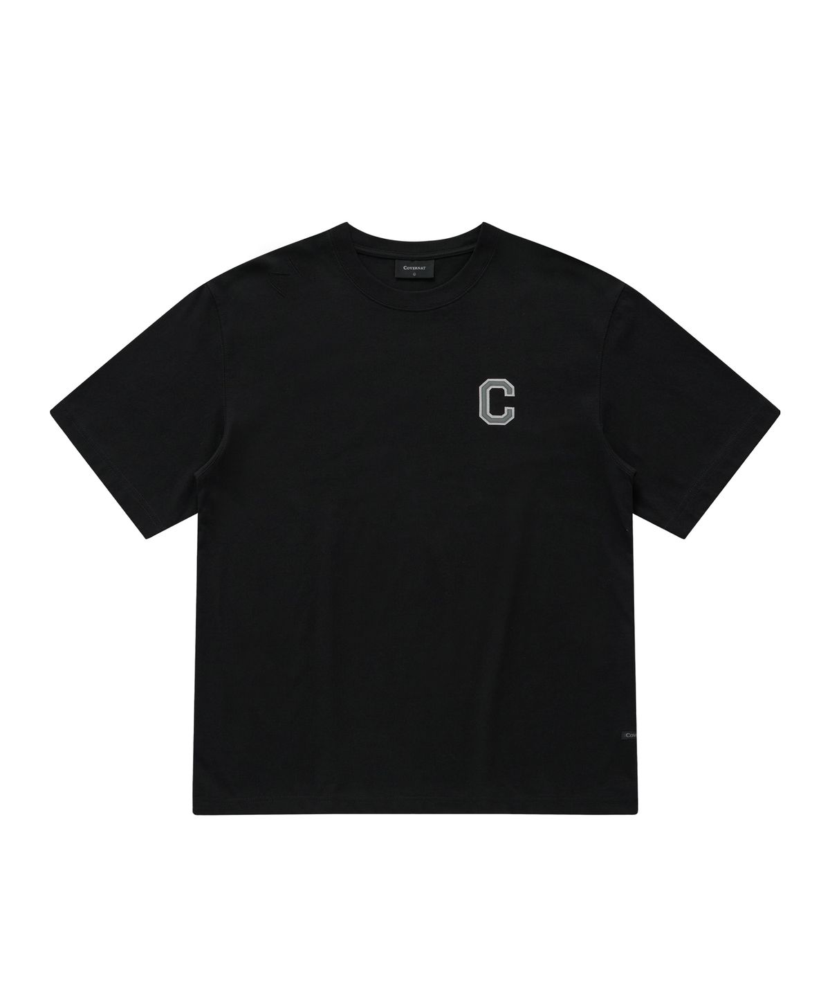 커버낫(COVERNAT) 쿨 코튼 샤인 C 로고 티셔츠 블랙