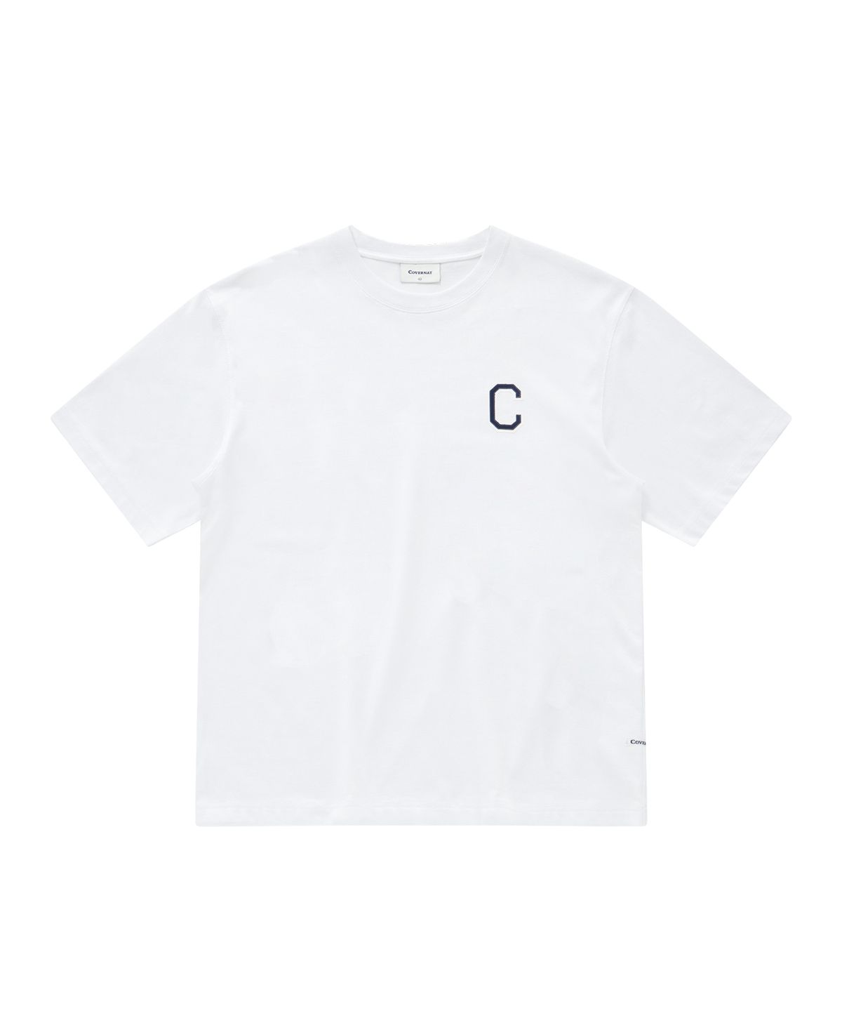 커버낫(COVERNAT) 쿨 코튼 샤인 C 로고 티셔츠 화이트