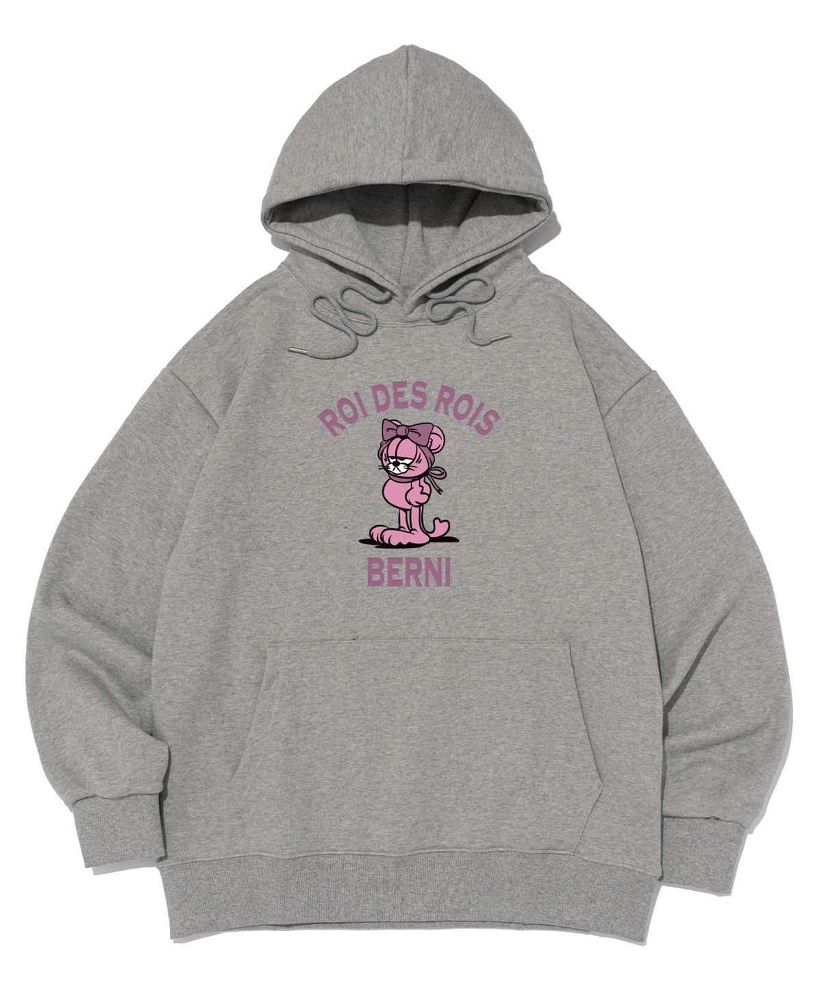 베르니(BERNI) [기모/노기모] (베르니 X 로아) 위드 로고 후드티 (그레이)